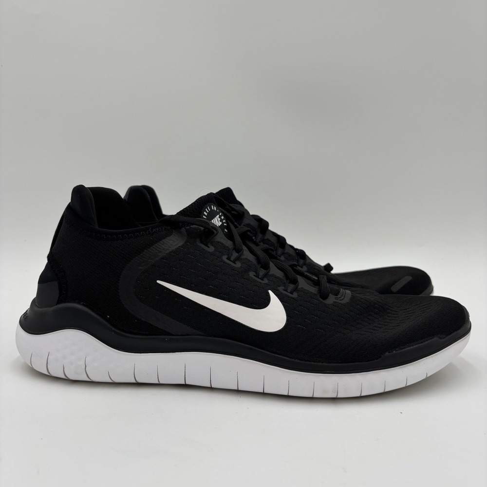 Nike Free RN 2021 Running Shoes Mens 11 Black White Lace Up Sneakers 942836-001